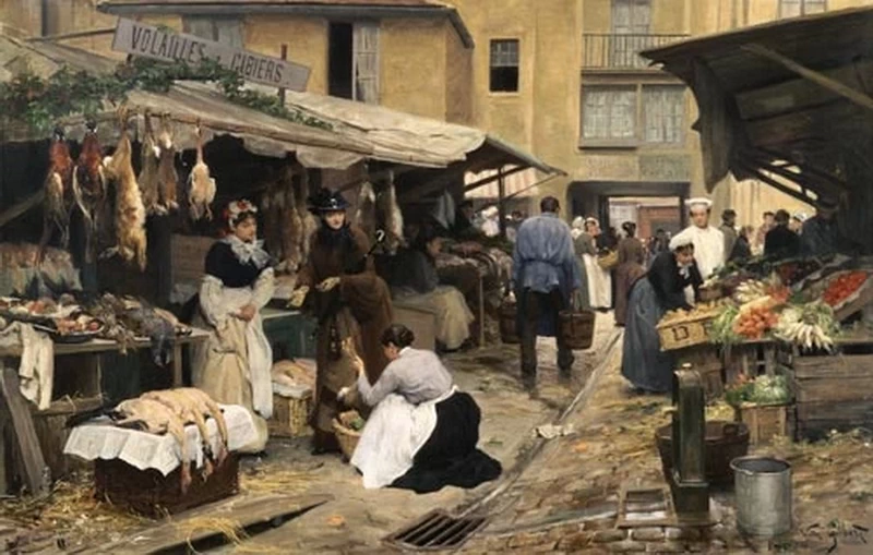 Scena in un mercato francese